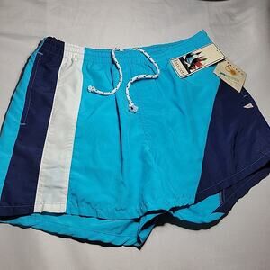 Vtg NOS 80s 90s Jantzen Sport Swim Trunks Board Shorts Sz L Color Block USA NEW